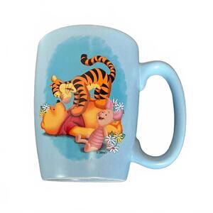 Disney Winnie the Pooh Blue Ceramic Mug with Tigger and Piglet